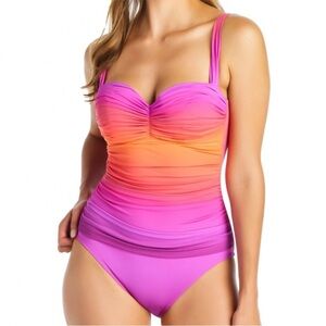 NWOT Bleu Rod Beattie pink ombre One Pc Swimsuit. Size 6